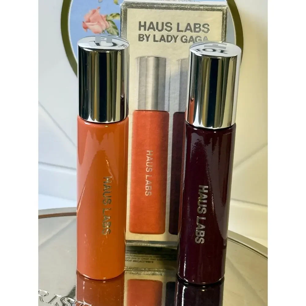 Haus Labs by Lady Gaga Atomic Shake Lip Lacquer DUO SEPIA SHINE & BURGUNDY SHINE